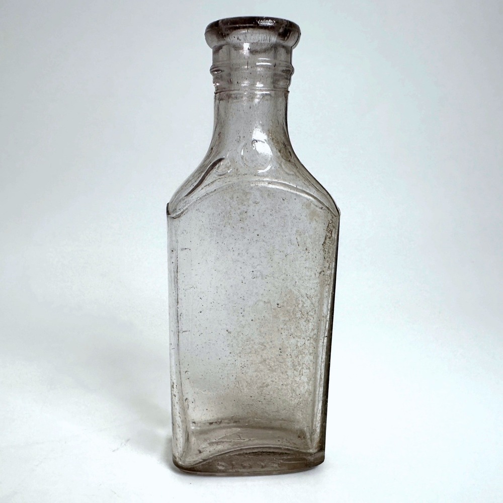 Lyric Glass Medicine Bottle Unisex 4.5in Clear UV Glow Manganese Sun Purple Tint
